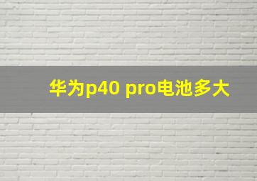 华为p40 pro电池多大